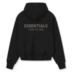 Fear Of God Essentials Classic Fleece Jet Black Metalic Zip-Up Hoodie (SS25)