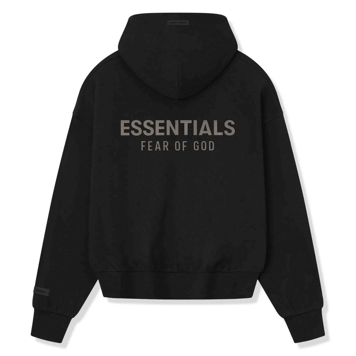 Fear Of God Essentials Classic Fleece Jet Black Metalic Zip-Up Hoodie (SS25)