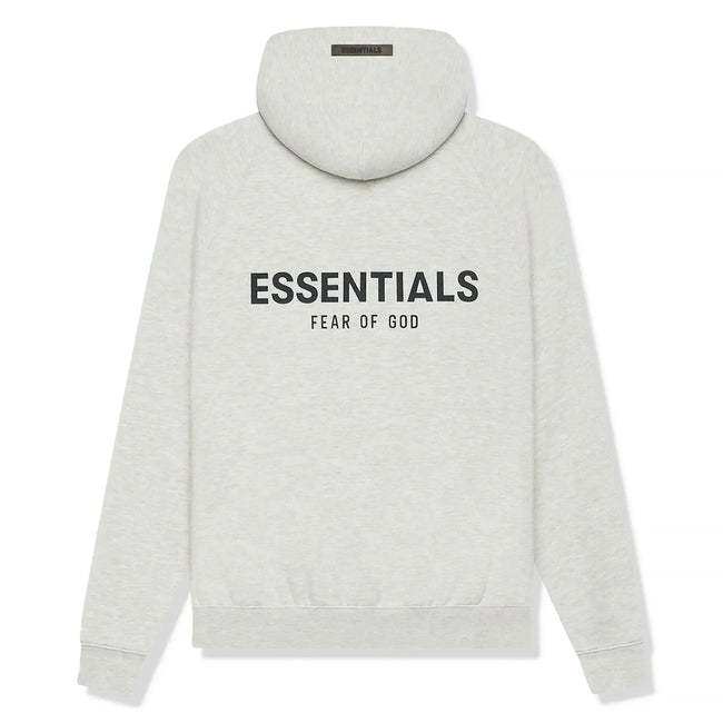 Fear Of God Essentials Reverse Logo Light Heather Oatmeal Hoodie (SS21) Hover Image